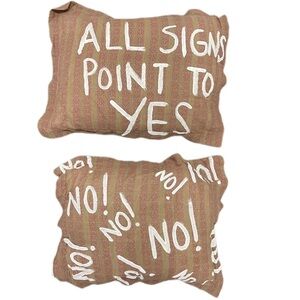 Set Of 2 Statement Psychedelic Alice In Wonderland Retro Handpainted pillows